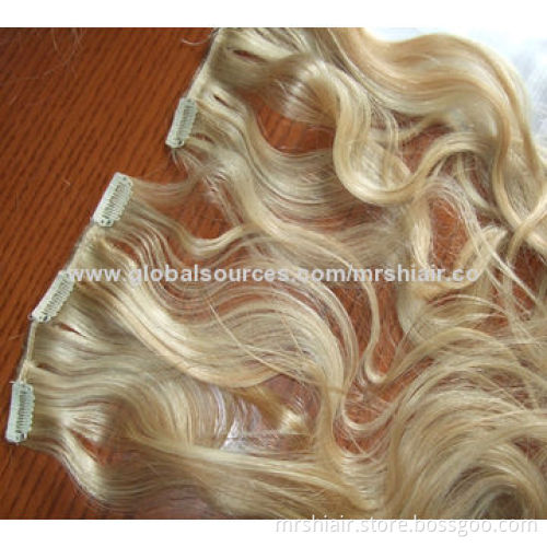 26-Inch Best Quality Brazilian Water Wave Virgin Clip-in Hair